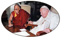 John Paul II with the Dalai Lama
